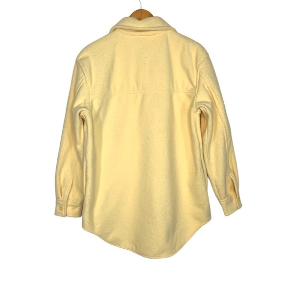 Joie Womens Fleece Long Sleeve Button Up Jacket Medium Yellow Shacket Pockets - Picture 2 of 7